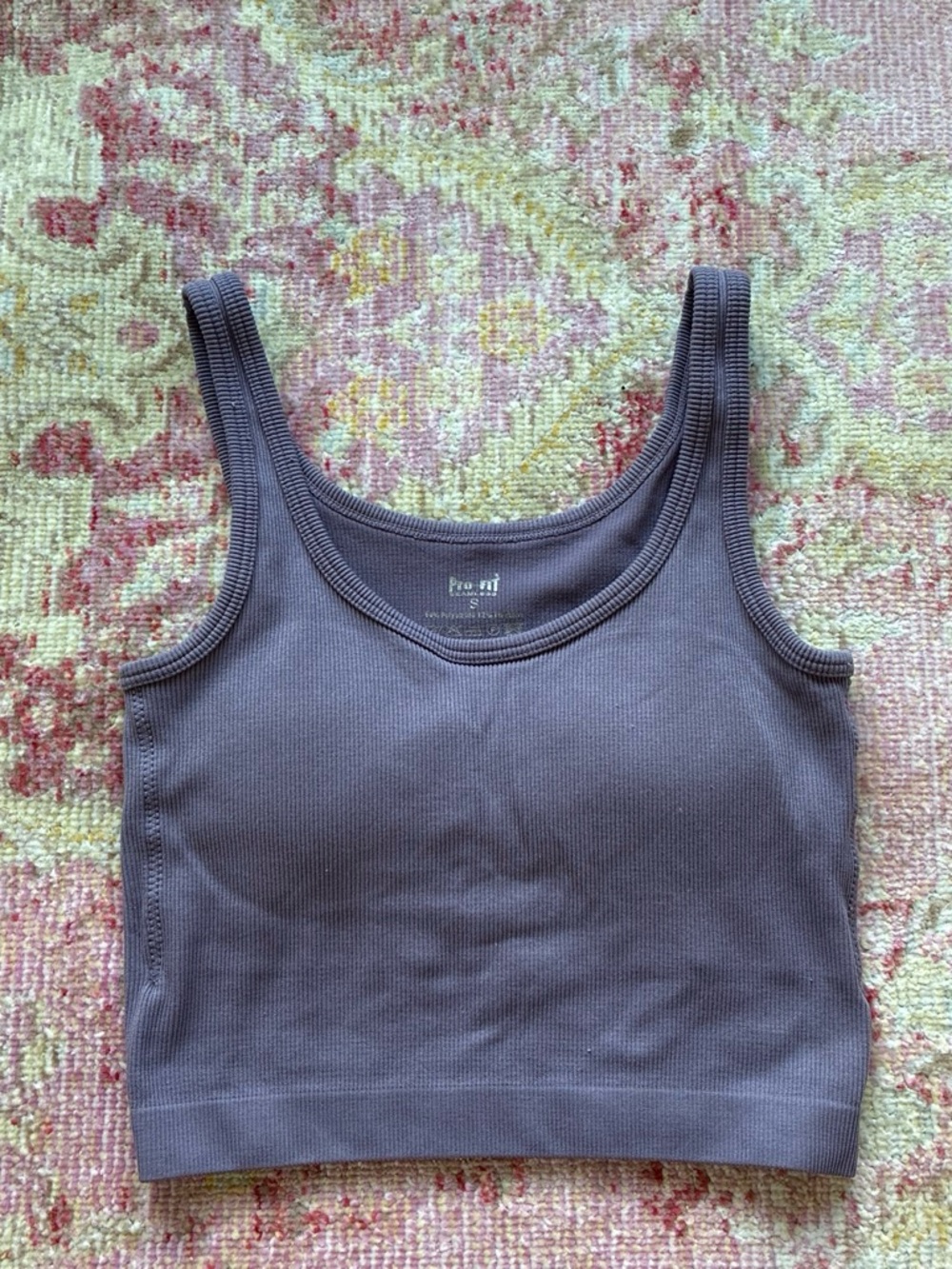 Women's Ribbed Tank Crop with built-in bra